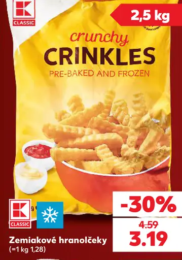 K-Classic Crunchy Crinkles zemiakové hranolčeky