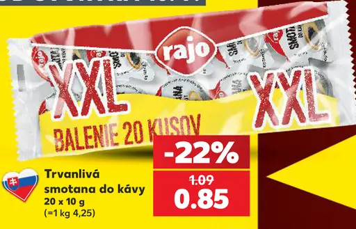 Rajo Trvanlivá smotana do kávy