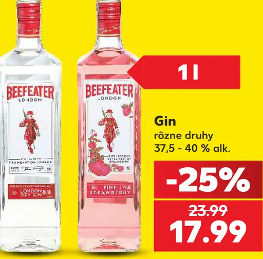 Beefeater Gin rôzne druhy