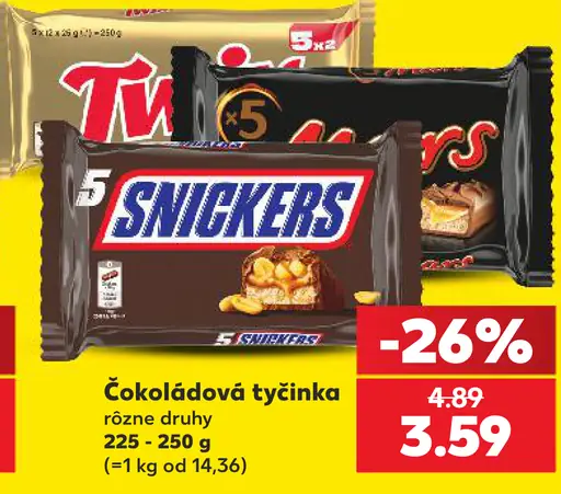 Čokoládová tyčinka, rôzne druhy