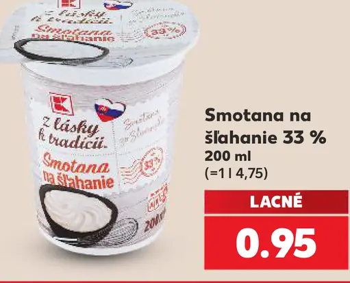 Z lásky k tradícii Smotana na šľahanie 33 %