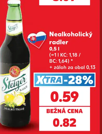 Steiger nealkoholický radler plechovka
