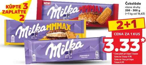 Milka MMMax čokoláda rôzne druhy