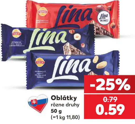 Lina oblátka rôzne druhy