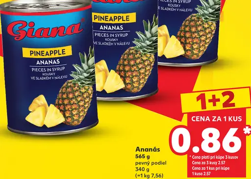 Giana ananás kúsky v sladkom náleve