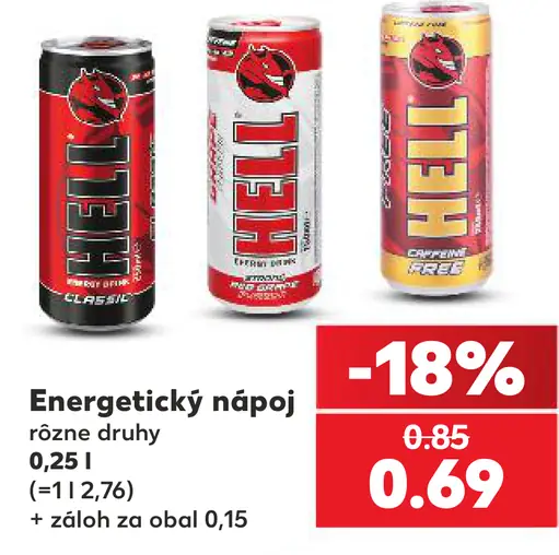 Hell energetický nápoj rôzne druhy plechovka