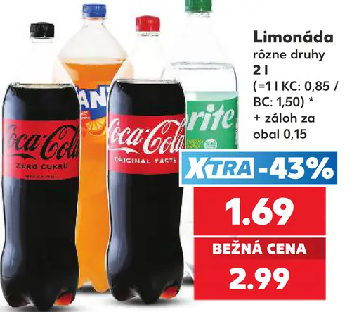 Coca-Cola, Fanta a Sprite limonáda, rôzne druhy