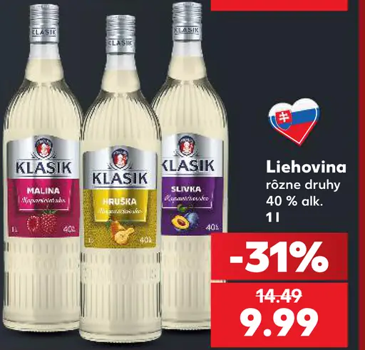 Klasik liehovina, rôzne druhy: Malina, Hruška, Slivka
