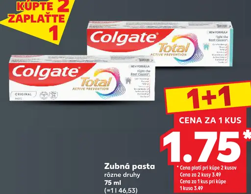 Colgate Total zubná pasta, rôzne druhy