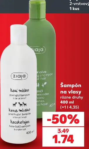 Ziaja šampón na vlasy rôzne druhy