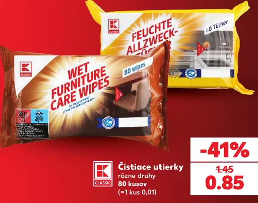 Classic čistiace utierky rôzne druhy