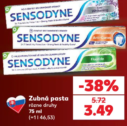 Sensodyne zubná pasta rôzne druhy