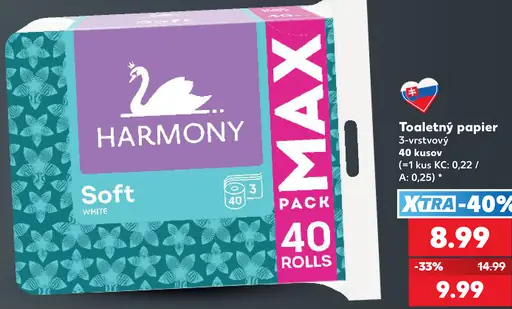 Harmony Soft 3-vrstvový toaletný papier
