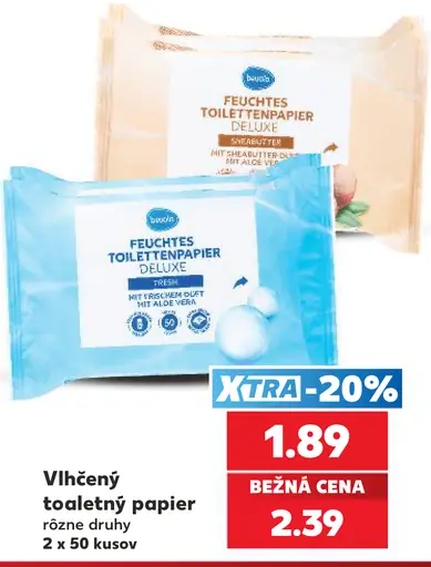 Bevola Vlhčený toaletný papier Deluxe, Fresh