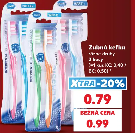 Bevola Zubná kefka, mäkká, stredná, tvrdá