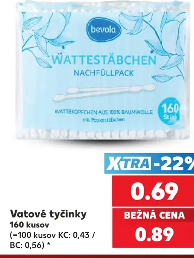 Bevola Vatové tyčinky, náplň do dózy