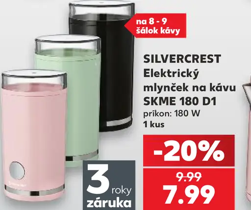 SilverCrest elektrický mlynček na kávu SKME 180 D1
