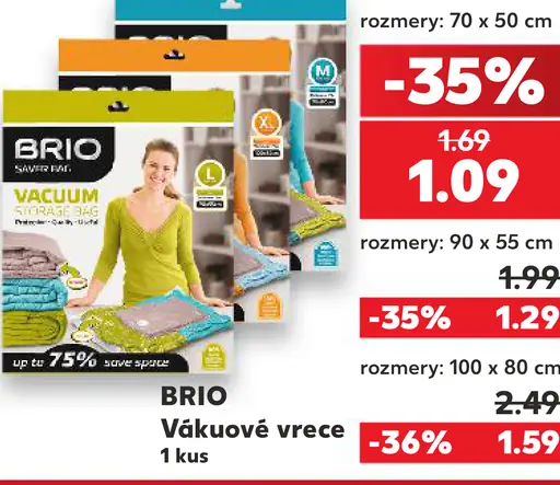 BRIO Vákuové vrece, rozmery 70 × 50 cm