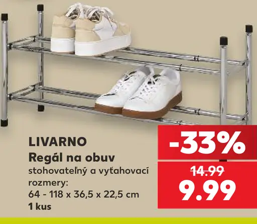 LIVARNO Regál na obuv, stohovateľný a vyťahovací