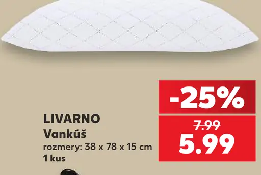 LIVARNO Vankúš, rozmery 38 × 78 × 15 cm