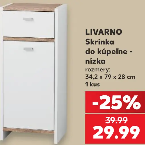 Livarno skriňa do kúpeľne – nízka