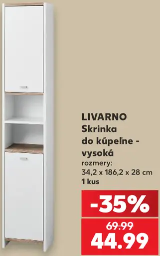 Livarno skriňa do kúpeľne – vysoká
