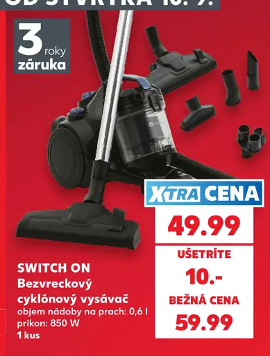 Switch On Bezvreckový cyklónový vysávač