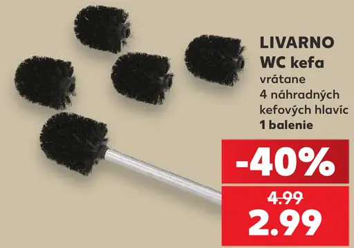 Livarno WC kefa vrátane náhradných kefových hlavíc