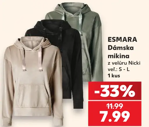ESMARA dámska mikina z velúru Nicki