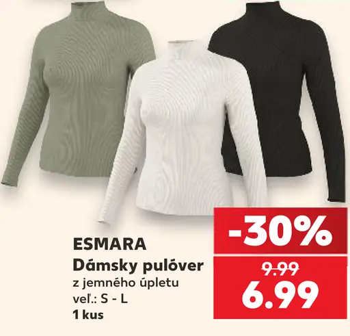 Esmara dámsky pulóver s rozstrihmi na bokoch