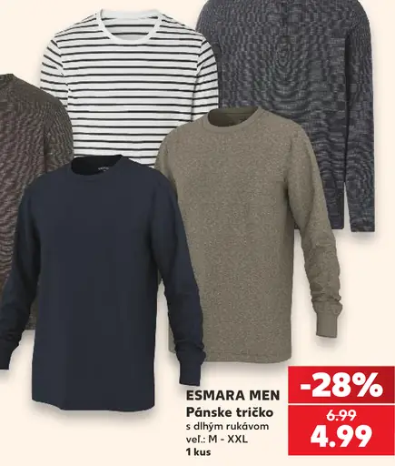 Esmara Men pánske tričko s dlhým rukávom