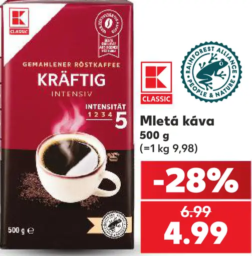 K-Classic mletá káva Kraftig intensiv