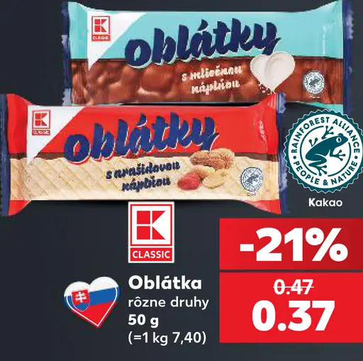 K-Classic oblátka rôzne druhy