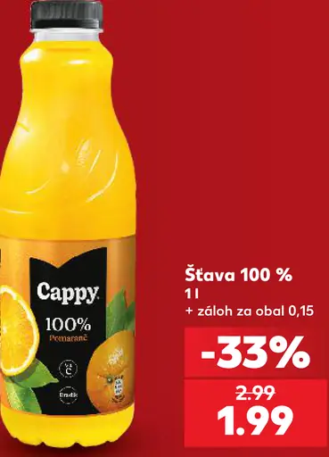 Cappy šťava 100 % pomaranč