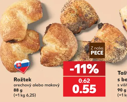 Z našej pece rožtek orechový alebo makový