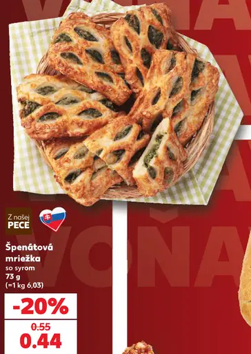 Špenátová mriežka so syrom