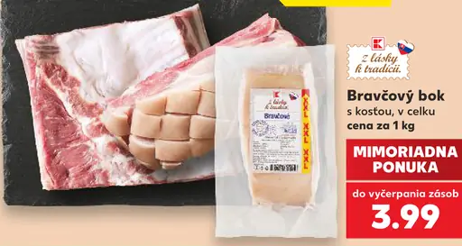 Bravčový bok s kosťou v celku