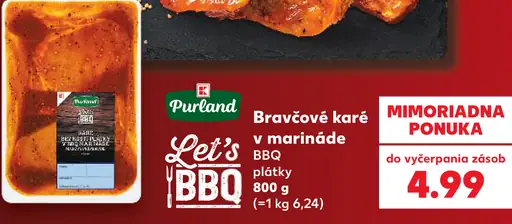 Purland bravčové karé v marináde BBQ plátky
