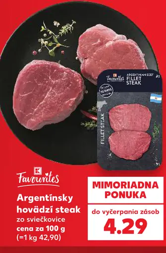 Argentínsky hovädzí steak zo sviečkovice