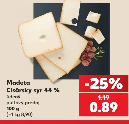 Madeta Cisársky syr 44% údený