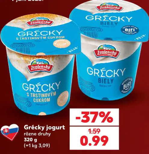 Zvolenský grécky jogurt s trstinovým cukrom, biely grécky jogurt