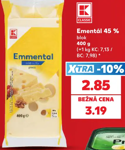 Ementál 45 % blok