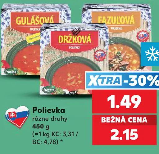 Polievka rôzne druhy