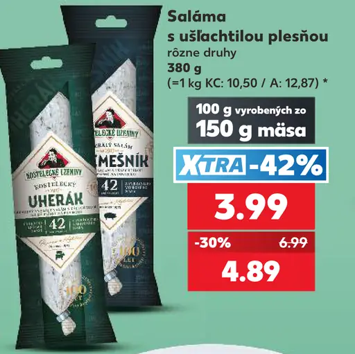 Saláma s ušľachtilou plesňou rôzne druhy