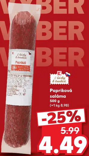 Z lásky k tradícii Papriková saláma