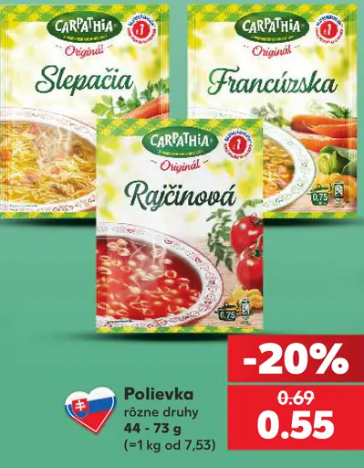 Carpathia Polievka rôzne druhy