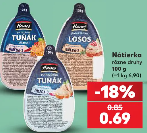 Hamé nátierka rôzne druhy
