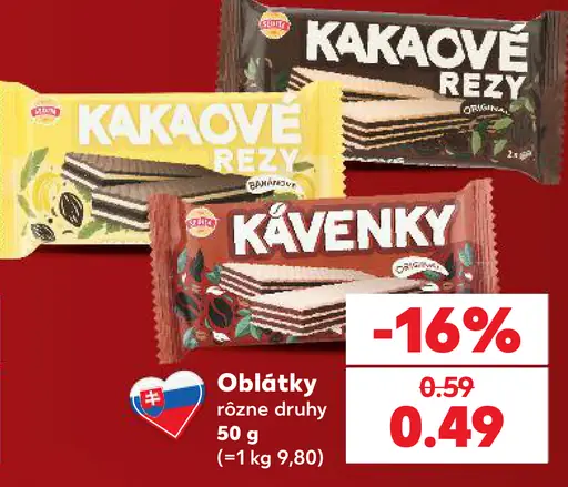 Oblátky rôzne druhy