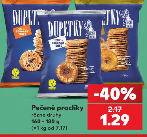 Dupetky Pečené praclíky rôzne druhy