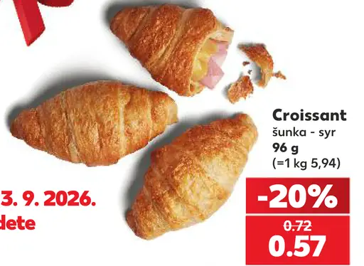 Croissant šunka - syr